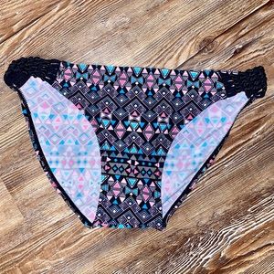 NEW HULA HONEY BIKINI SWIM BOTTOMS S BRAIDED SIDES
